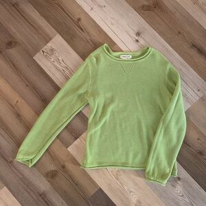 Coldwater Creek Lime Green Crew Neck Sweater